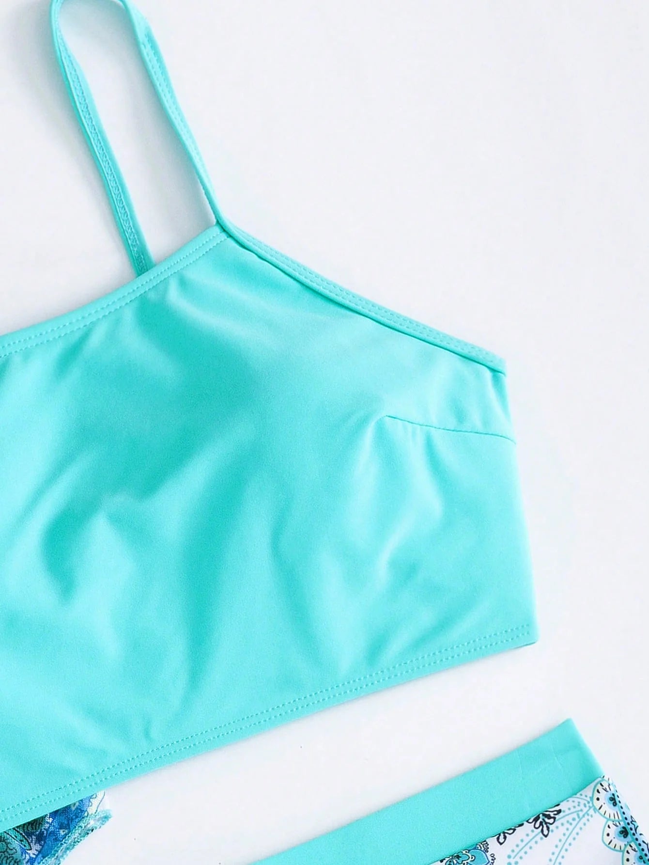 Conjunto de Biquíni 3 Peças Estampa Tropical