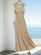 Vestido Saída de Praia em Tricô Sem Mangas