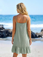 Saída de Praia Vestido Mini em A com Argola