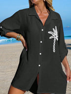 Saída de Praia Kimono Camisa Oversized com Botões