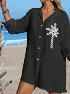 Saída de Praia Kimono Camisa Oversized com Botões