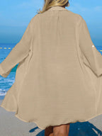 Saída de Praia Kimono Camisa Oversized com Botões