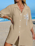 Saída de Praia Kimono Camisa Oversized com Botões