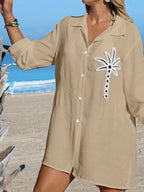 Saída de Praia Kimono Camisa Oversized com Botões