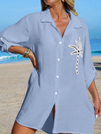 Saída de Praia Kimono Camisa Oversized com Botões