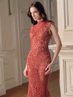 Vestido Saída de Praia Longo com Estampa Tropical e Abertura Lateral - La Lecce