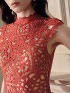 Vestido Saída de Praia Longo com Estampa Tropical e Abertura Lateral - La Lecce
