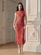 Vestido Saída de Praia Longo com Estampa Tropical e Abertura Lateral - La Lecce