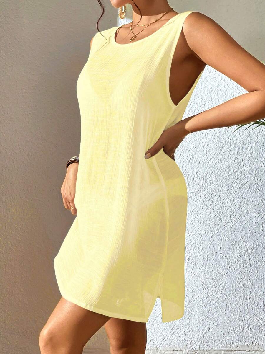 Vestido Saída de Praia com Decote U e Costas Abertas - La Lecce