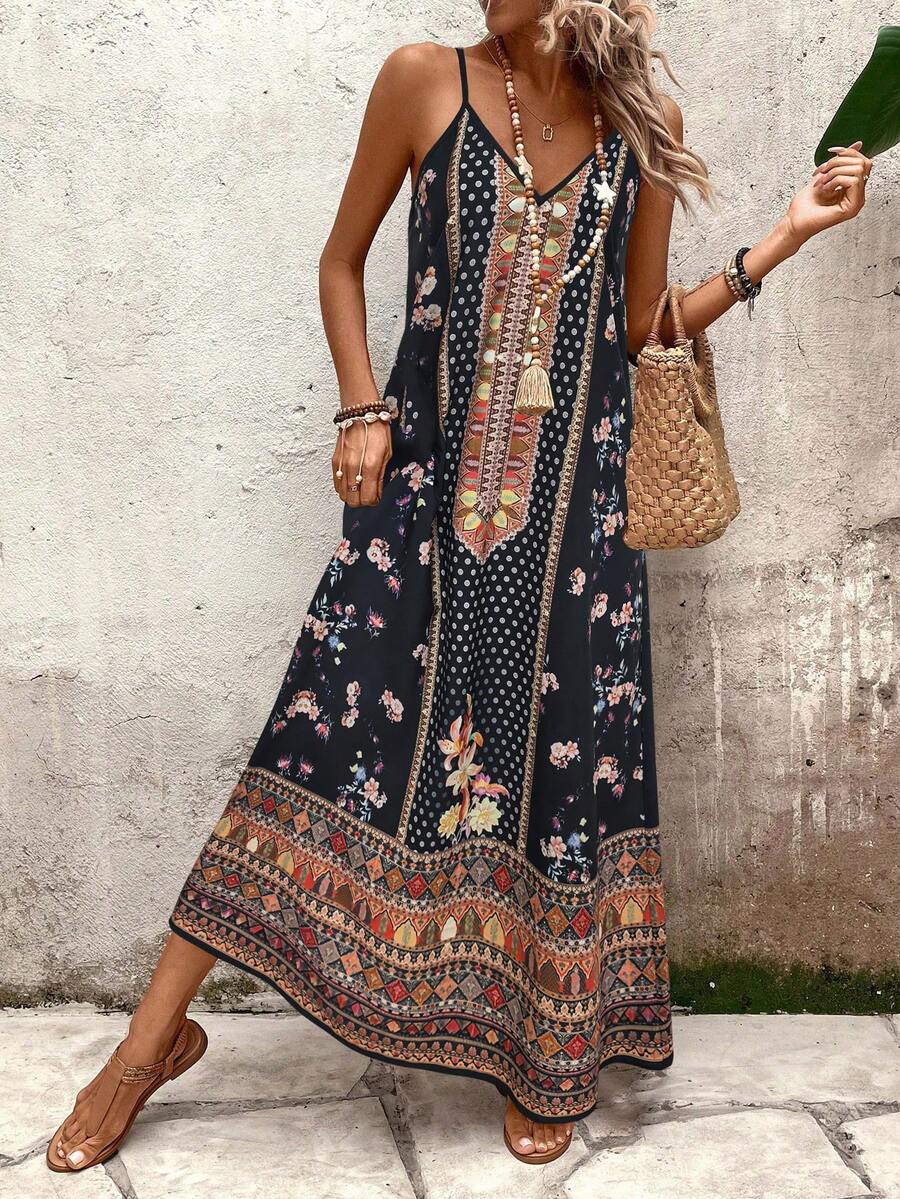 Vestido Longo Estampa de Leopardo com Costas Abertas - La Lecce