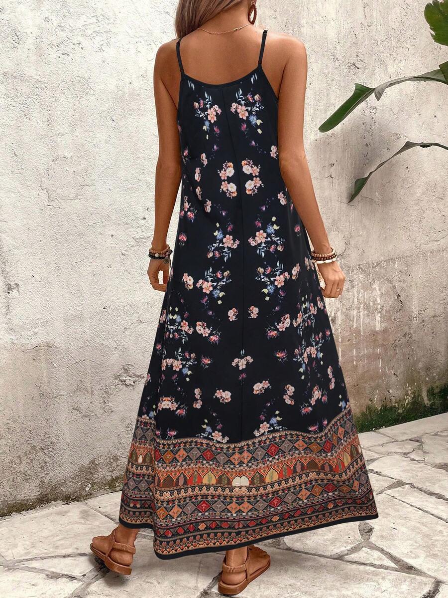 Vestido Longo Estampa de Leopardo com Costas Abertas - La Lecce