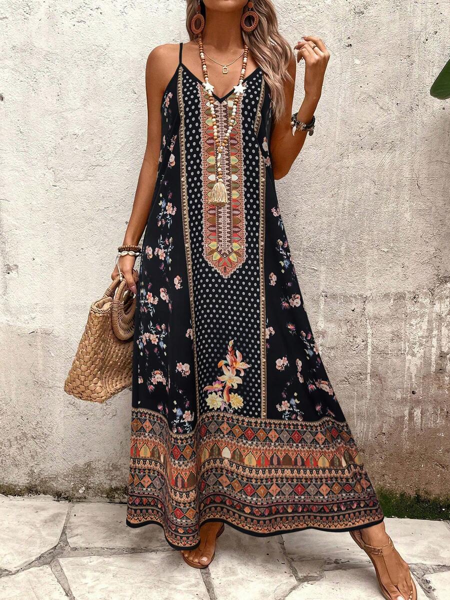 Vestido Longo Estampa de Leopardo com Costas Abertas - La Lecce