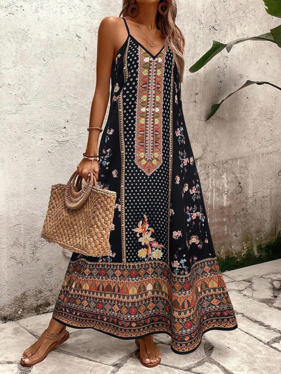 Vestido Longo Estampa de Leopardo com Costas Abertas - La Lecce