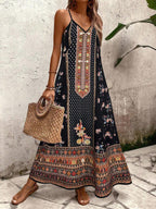 Vestido Longo Estampa de Leopardo com Costas Abertas - La Lecce
