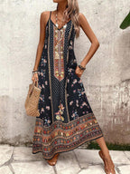 Vestido Longo Estampa de Leopardo com Costas Abertas - La Lecce