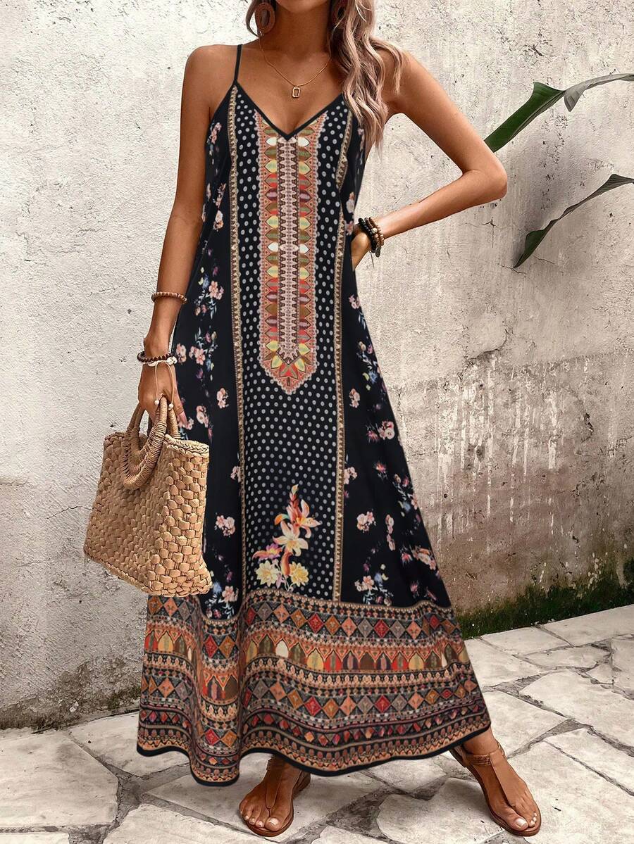 Vestido Longo Estampa de Leopardo com Costas Abertas - La Lecce