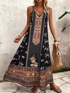 Vestido Longo Estampa de Leopardo com Costas Abertas - La Lecce