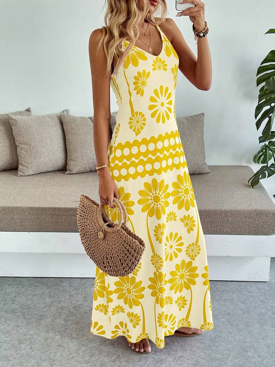 Vestido Longo Boho de Alças Finas com Bainha Assimétrica - La Lecce
