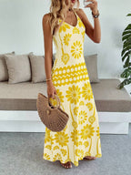 Vestido Longo Boho de Alças Finas com Bainha Assimétrica - La Lecce