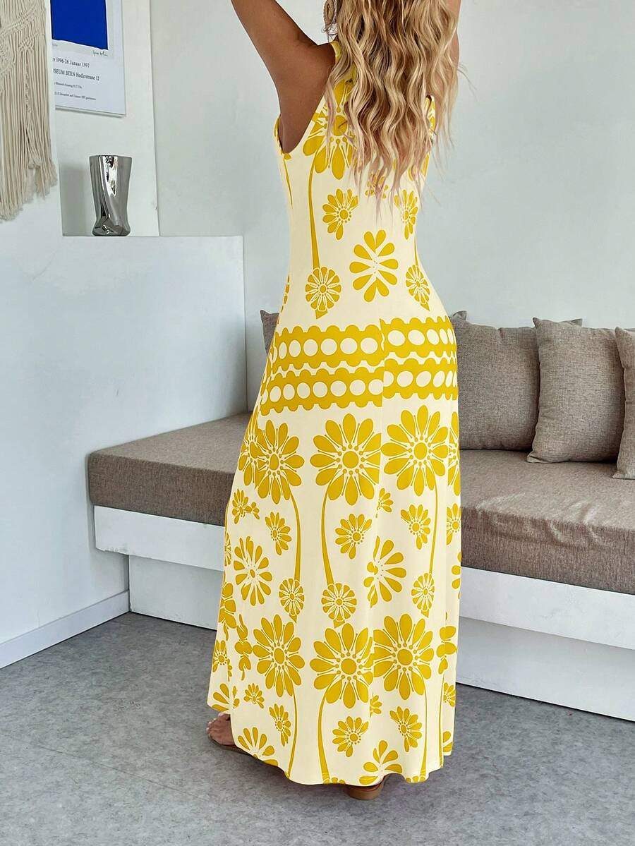 Vestido Longo Boho de Alças Finas com Bainha Assimétrica - La Lecce
