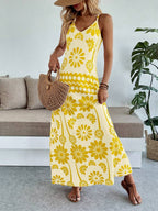 Vestido Longo Boho de Alças Finas com Bainha Assimétrica - La Lecce