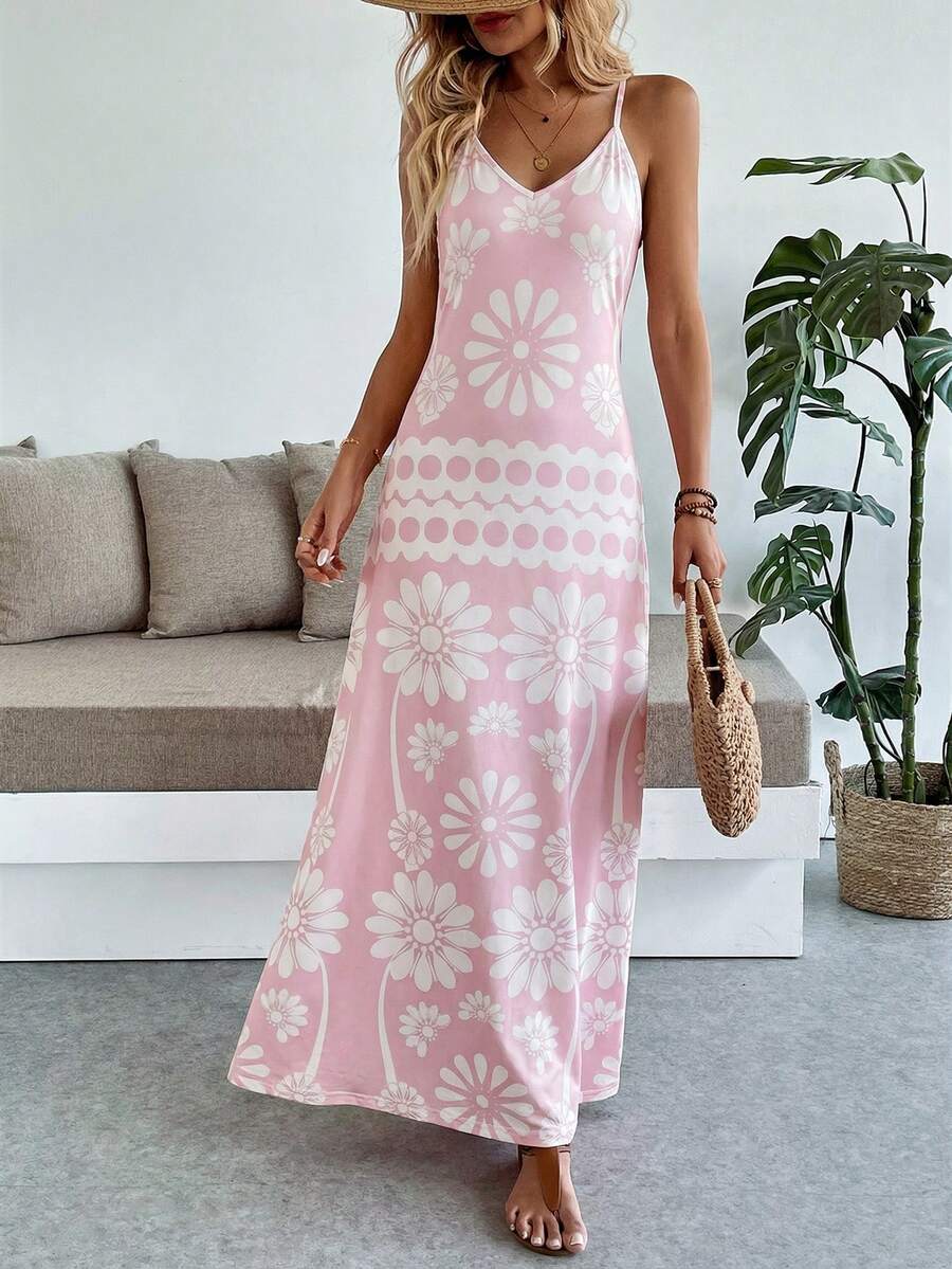 Vestido Longo Boho de Alças Finas com Bainha Assimétrica - La Lecce