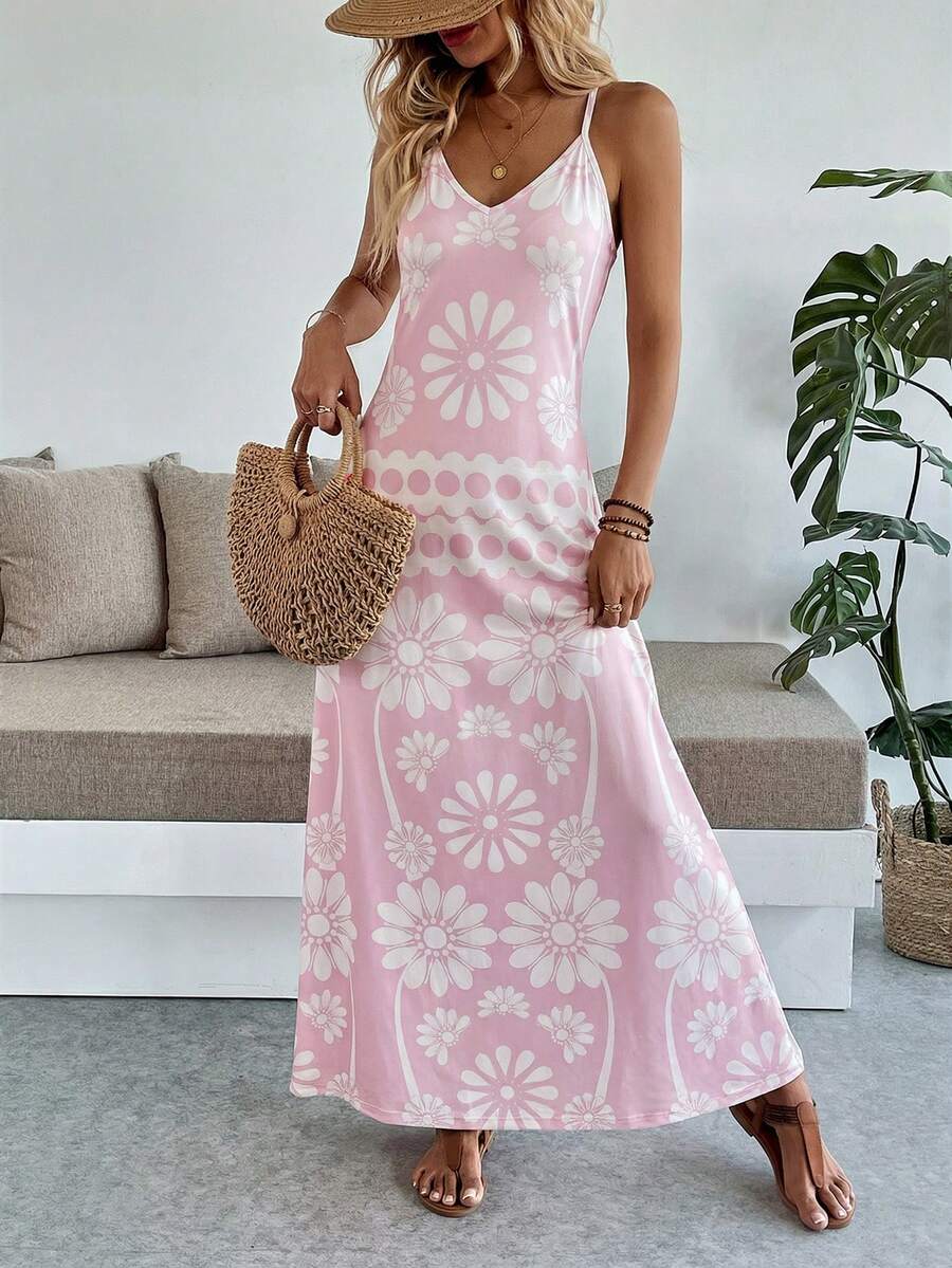 Vestido Longo Boho de Alças Finas com Bainha Assimétrica - La Lecce
