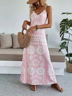 Vestido Longo Boho de Alças Finas com Bainha Assimétrica - La Lecce