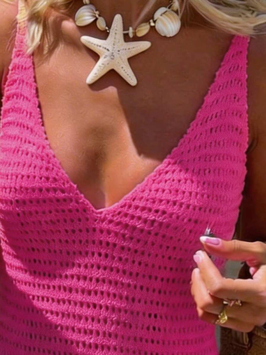 Vestido Mini em Malha com Decote V e Babado na Barra - La Lecce