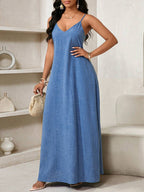 Vestido Maxi Boho de Alças com Costas Abertas e Bolsos - La Lecce