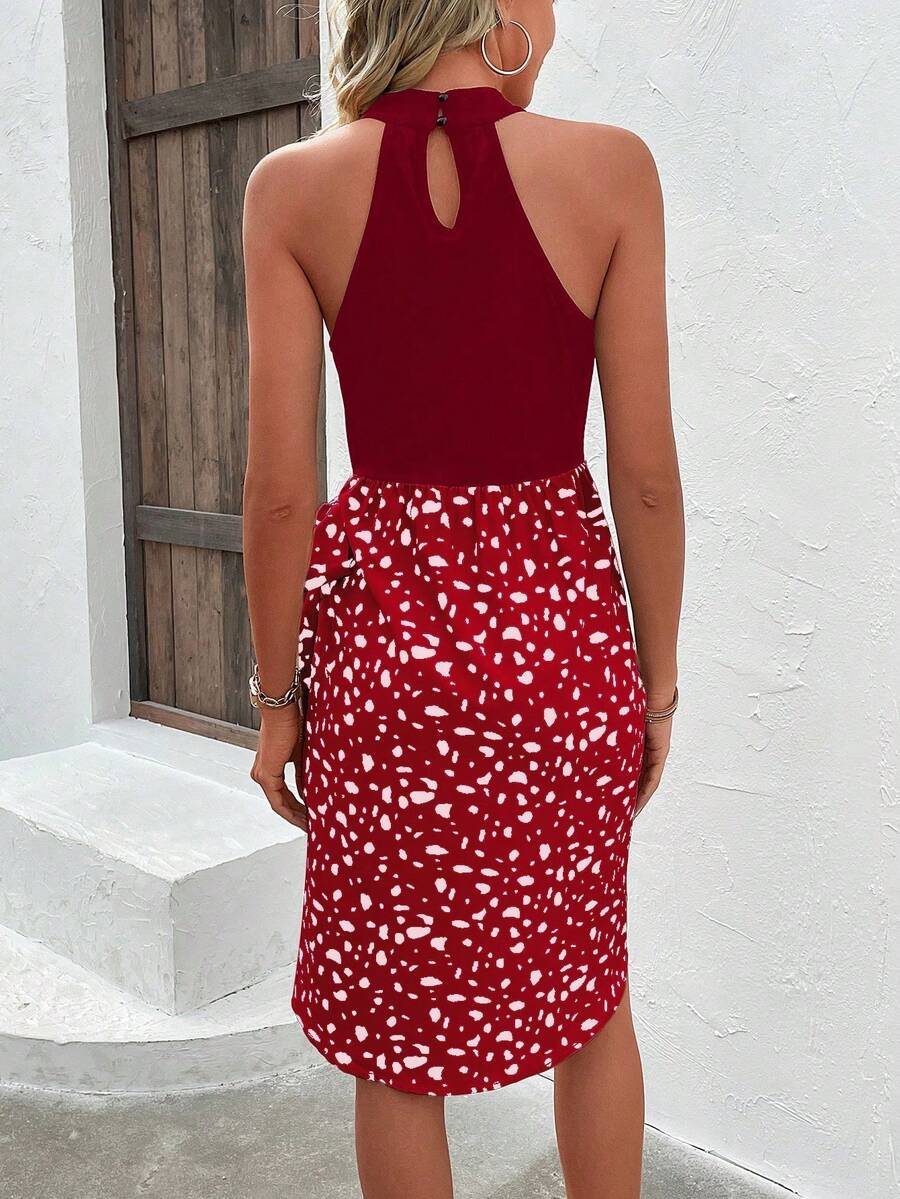 Vestido Curto Frente Única com Estampa Animal e Nó Lateral - La Lecce