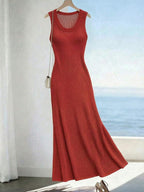 Vestido Saída de Praia em Tricô Sem Mangas