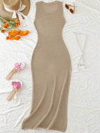 Vestido Saída de Praia em Tricô Sem Mangas