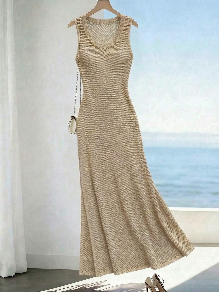 Vestido Saída de Praia em Tricô Sem Mangas
