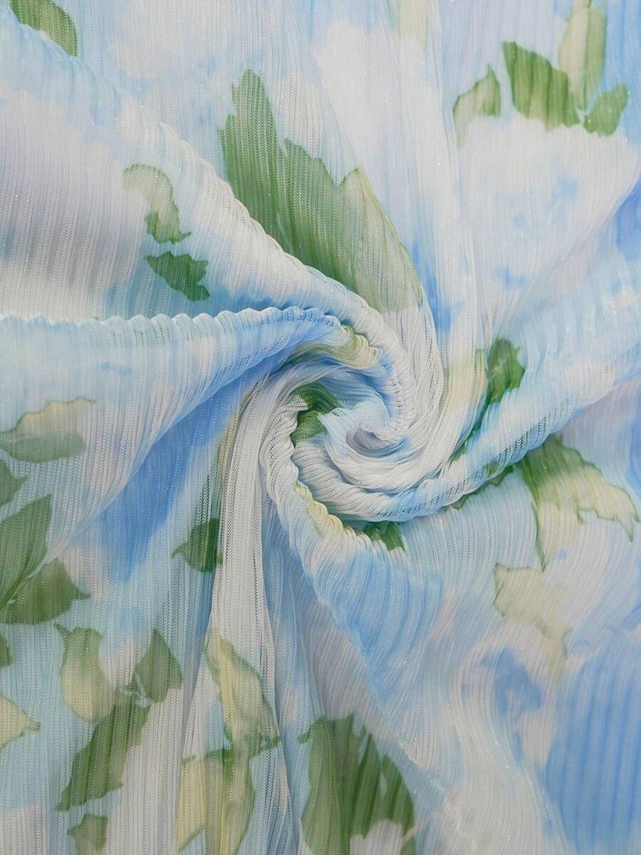 Vestido Longo Floral Frente Única com Cinto - La Lecce