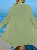 Saída de Praia Kimono Camisa Oversized com Botões