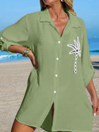 Saída de Praia Kimono Camisa Oversized com Botões