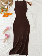 Vestido Saída de Praia em Tricô Sem Mangas