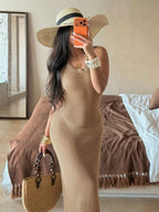 Vestido Saída de Praia em Tricô Sem Mangas