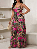 Vestido Longo Floral Decote V com Aplicação de Rosa 3D - La Lecce