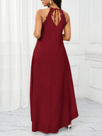 Vestido Maxi Frente Única com Laço e Bainha Assimétrica - La Lecce