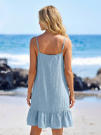 Saída de Praia Vestido Mini em A com Argola