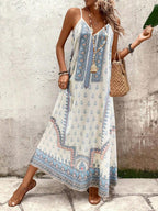 Vestido Longo Estampa de Onça com Alças Finas