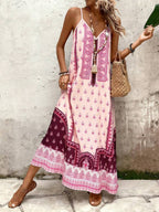 Vestido Longo Estampa de Onça com Alças Finas