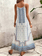 Vestido Longo Estampa de Onça com Alças Finas