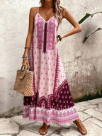 Vestido Longo Estampa de Onça com Alças Finas