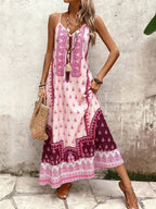 Vestido Longo Estampa de Onça com Alças Finas