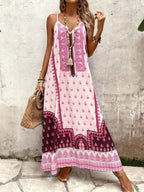 Vestido Longo Estampa de Onça com Alças Finas