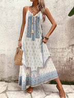 Vestido Longo Estampa de Onça com Alças Finas