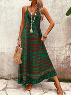 Vestido Longo Estampa de Onça com Alças Finas